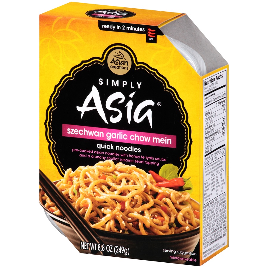 slide 3 of 3, Simply Asia Szechwan Garlic Chow Mein Quick Noodles, 8.8 oz