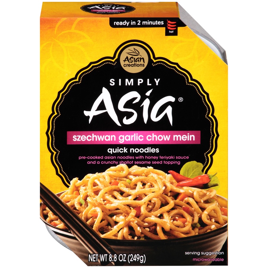 slide 1 of 3, Simply Asia Szechwan Garlic Chow Mein Quick Noodles, 8.8 oz