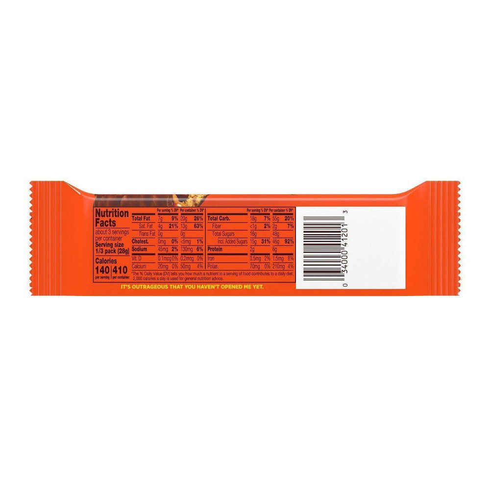 slide 4 of 7, Reese's OUTRAGEOUS! Peanut Butter, Caramel and Reese's PIECES King Size, Candy Bar, 2.95 oz, 2.95 oz