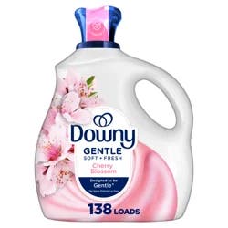 Downy Gentle Soft + Fresh Fabric Softener Liquid, Cherry Blossom Scent, 93 FL OZ, 138 loads, Liquid Fabric Softener Designed to be Gentle on Skin