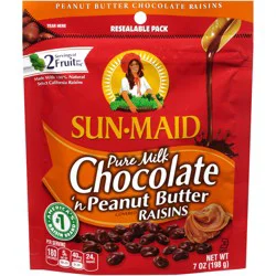 Sun-Maid Sun Maid Sun-Maid Pure Milk Chocolate 'N Peanut Butter Covered Raisins - 7 oz