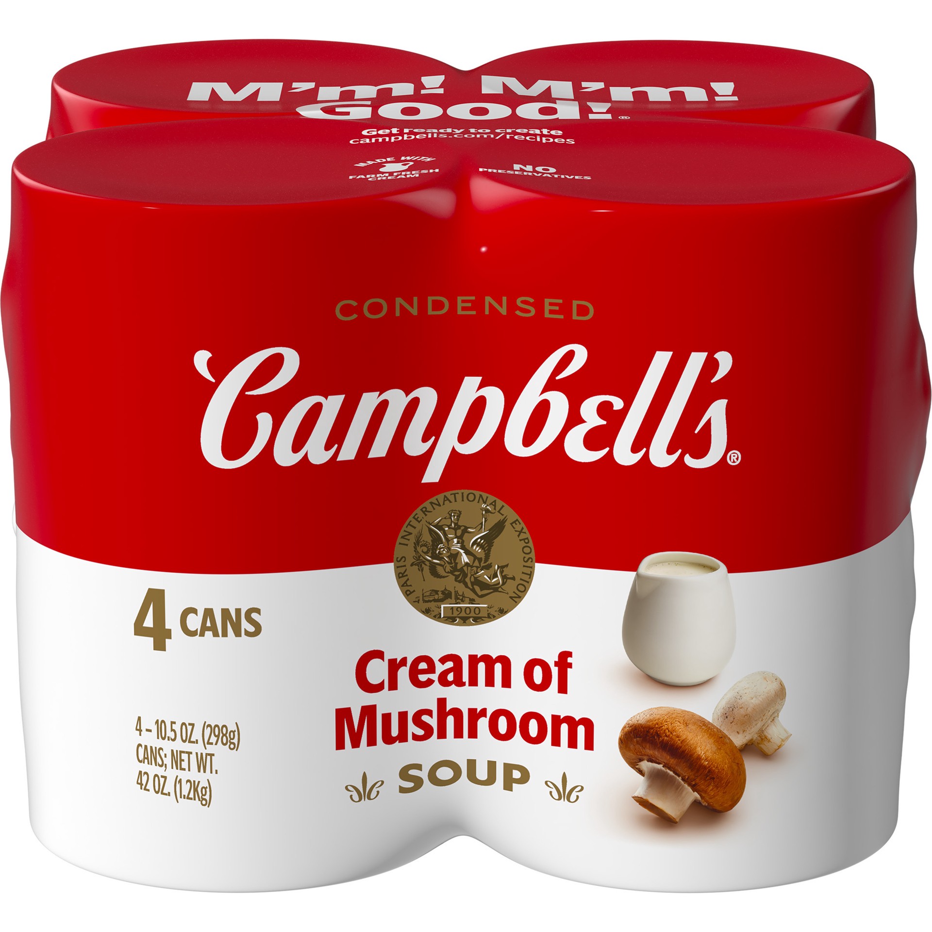 slide 1 of 5, Campbell's Condensed Cream of Mushroom Soup, 10.5 oz Can (4 Pack), 10.5 oz, 4 ct