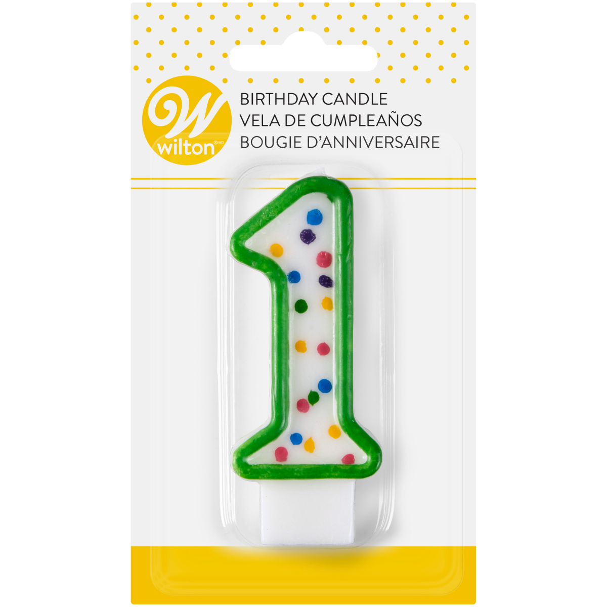 slide 1 of 1, Wilton Candle 3 IN High Numeral 1 Green, 1 ct