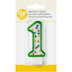 Wilton Candle 3 IN High Numeral 1 Green