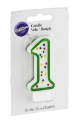 Wilton Candle 3 IN High Numeral 1 Green