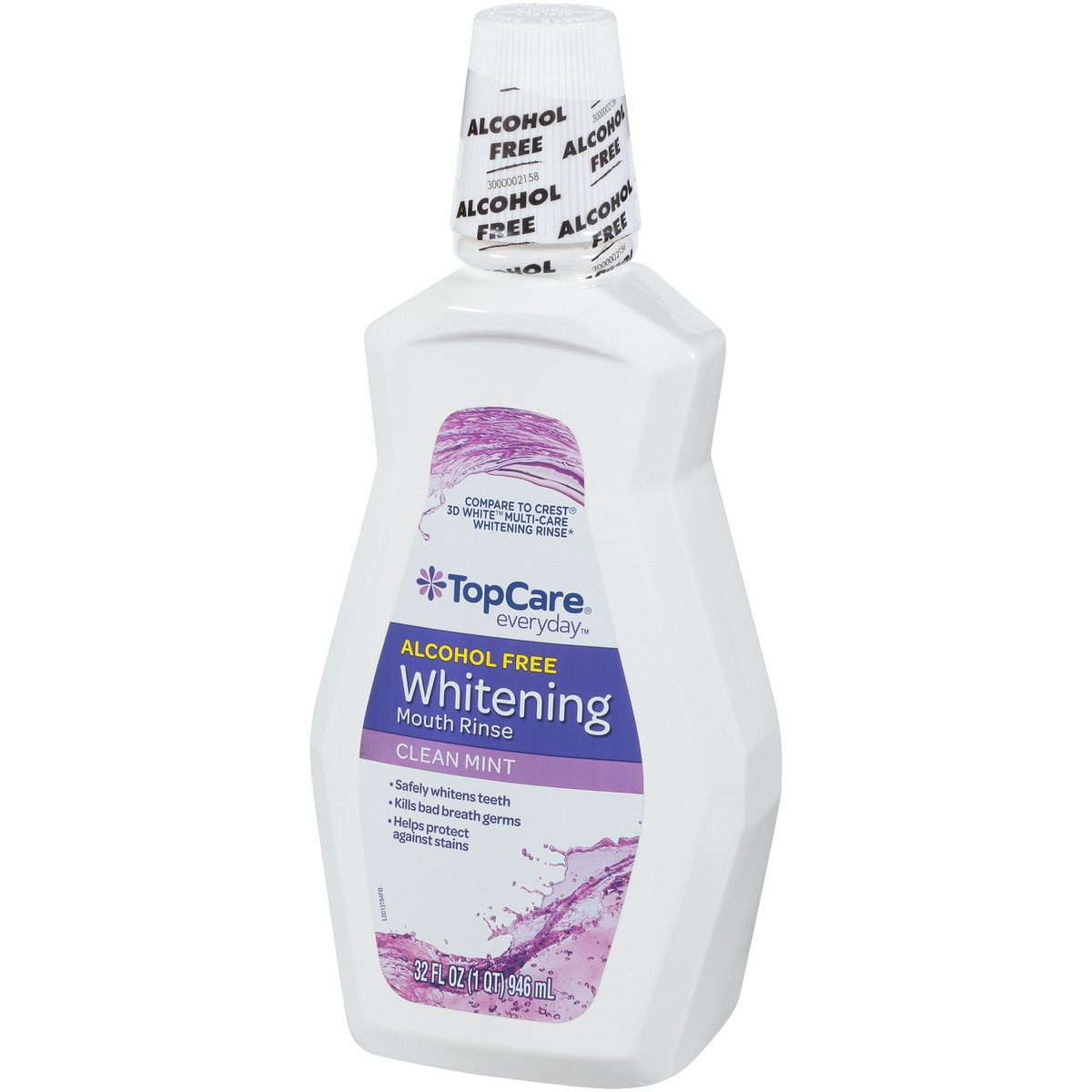 slide 13 of 13, TopCare Alcohol Free Whitening Mouth Rinse, Clean Mint, 32 fl oz