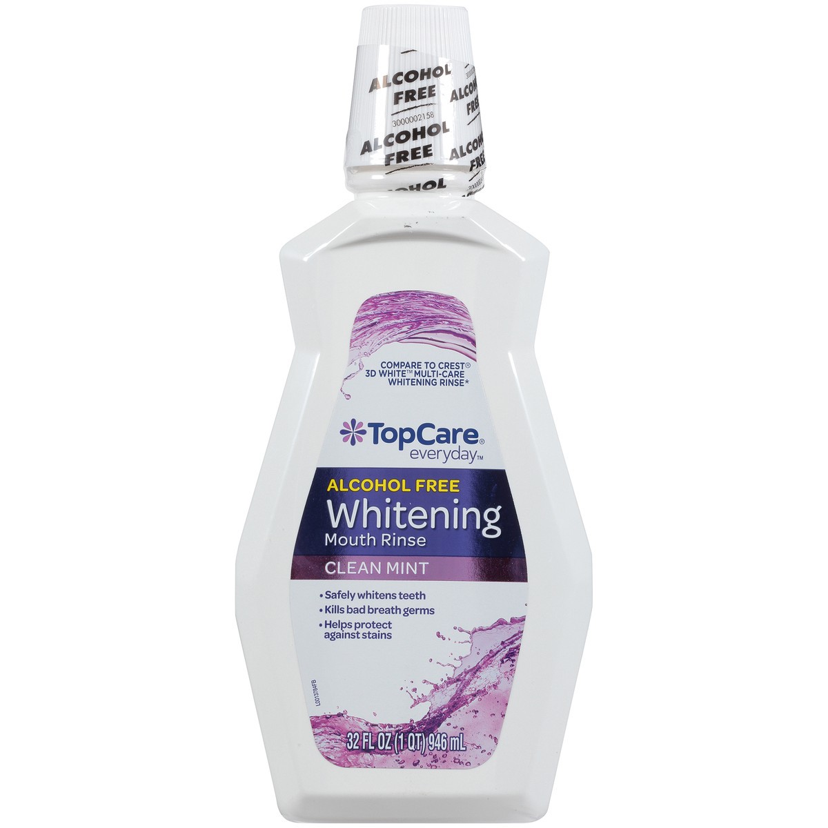 slide 8 of 13, TopCare Alcohol Free Whitening Mouth Rinse, Clean Mint, 32 fl oz