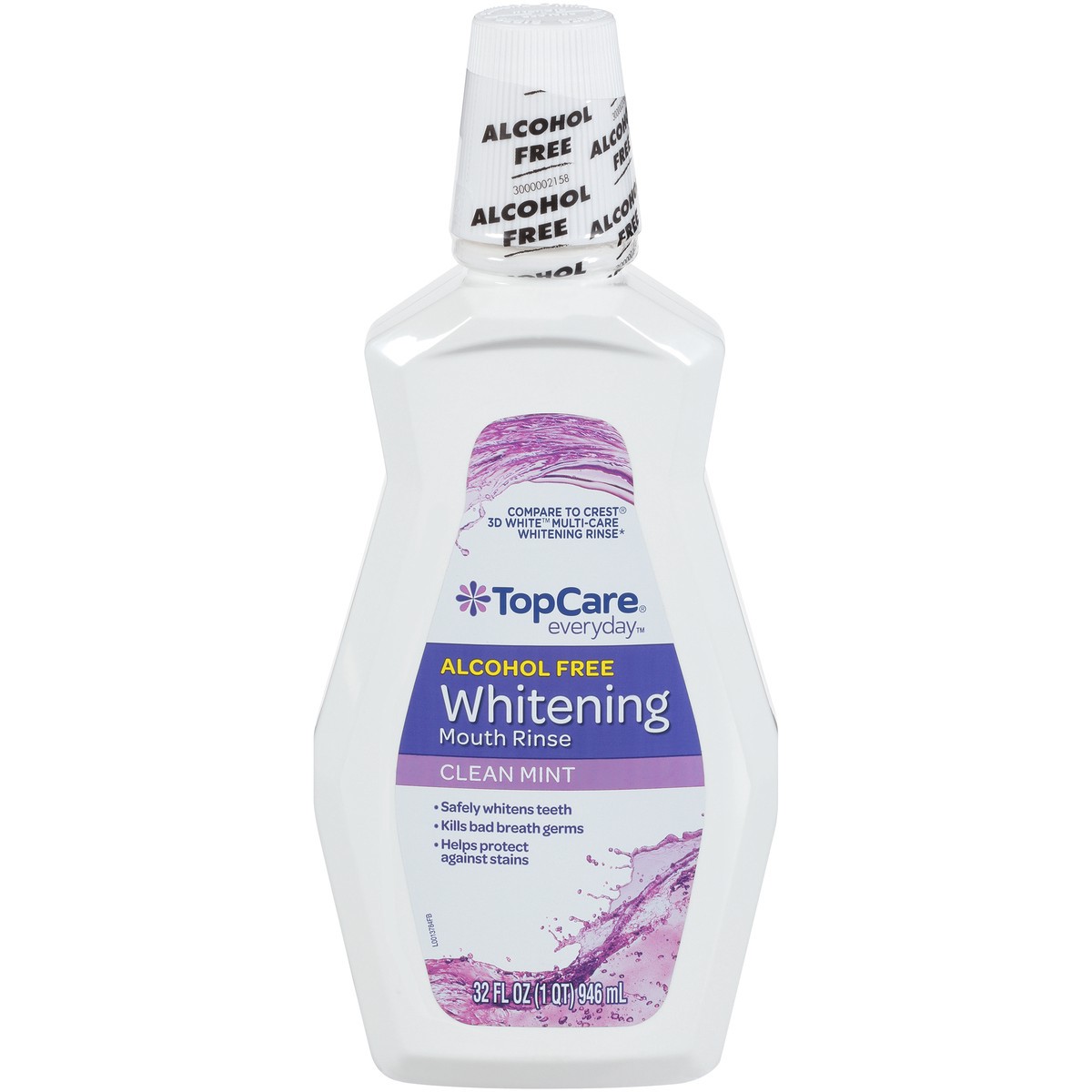 slide 1 of 13, TopCare Alcohol Free Whitening Mouth Rinse, Clean Mint, 32 fl oz