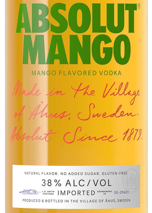 slide 3 of 8, Absolut Mango Flavored Vodka, 1 L Bottle, 38% ABV, 1 liter