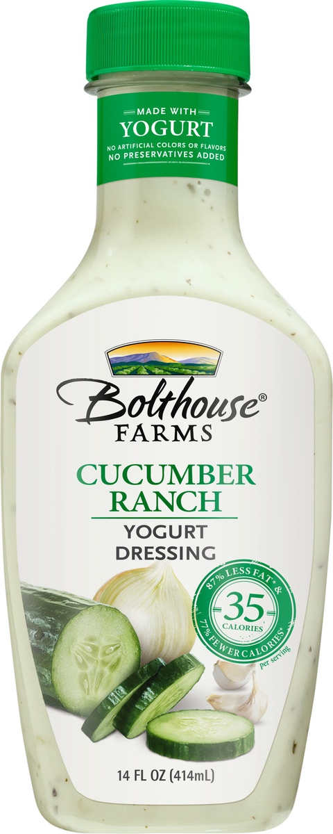slide 4 of 6, Bolthouse Farms Cucumber Ranch Yogurt Salad Dressing, 14 fl oz