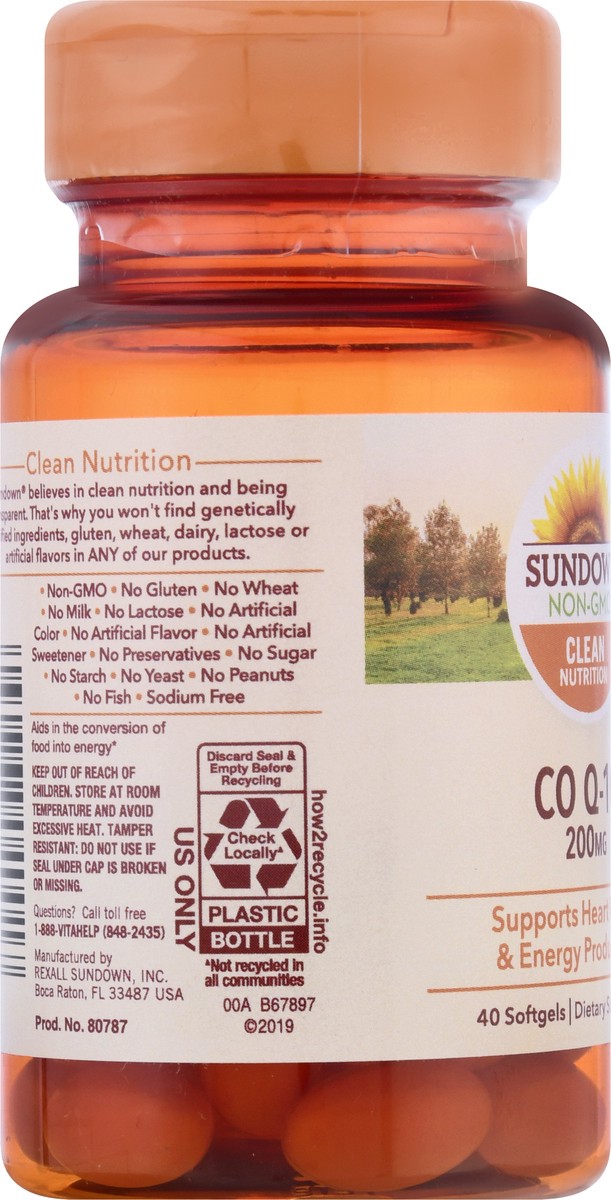 slide 7 of 9, Sundown Non-GMO 200 mg Softgels CO Q-10 40 ea, 40 ct