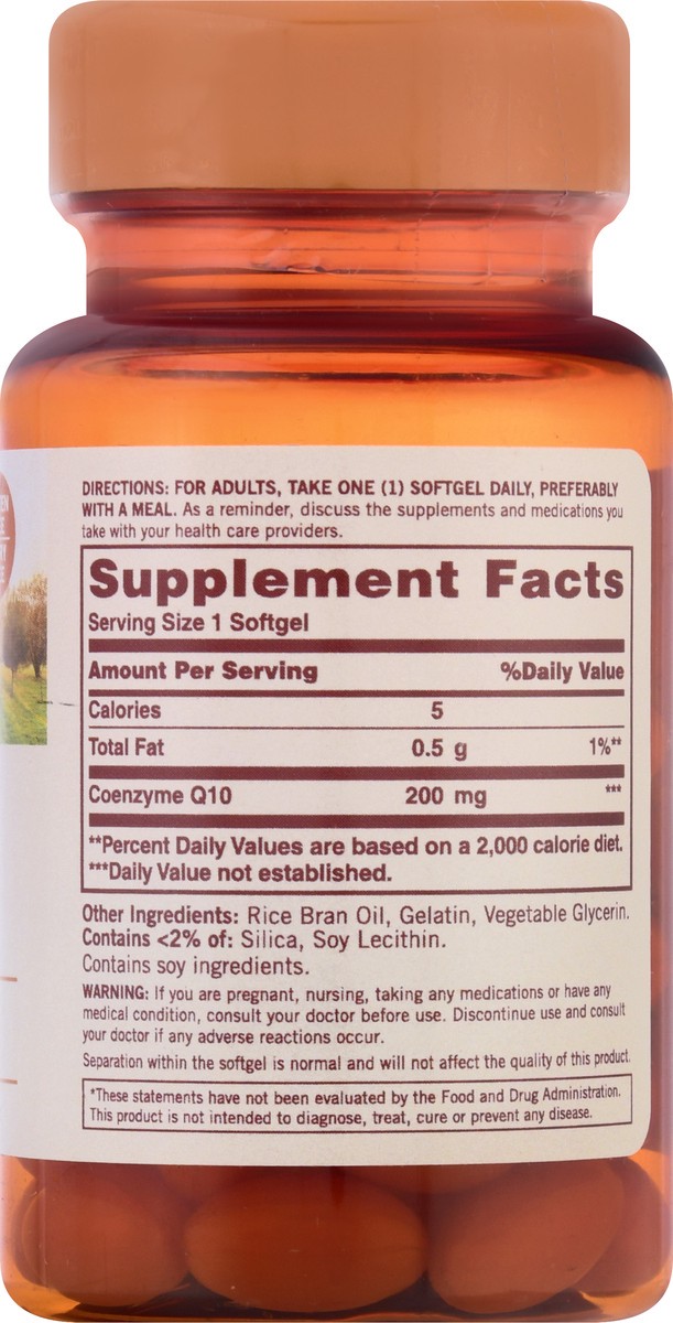 slide 8 of 9, Sundown Non-GMO 200 mg Softgels CO Q-10 40 ea, 40 ct