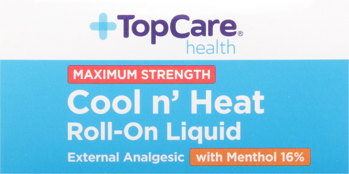 slide 5 of 10, TopCare Health Maximum Strength Cool n' Heat  Roll-On Liquid with Menthol 16% 2.5 fl oz, 2.5 fl oz