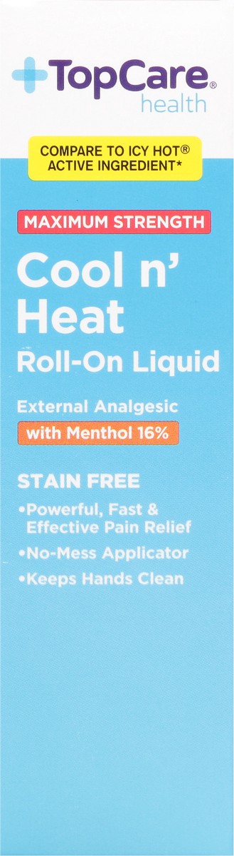 slide 6 of 10, TopCare Health Maximum Strength Cool n' Heat  Roll-On Liquid with Menthol 16% 2.5 fl oz, 2.5 fl oz