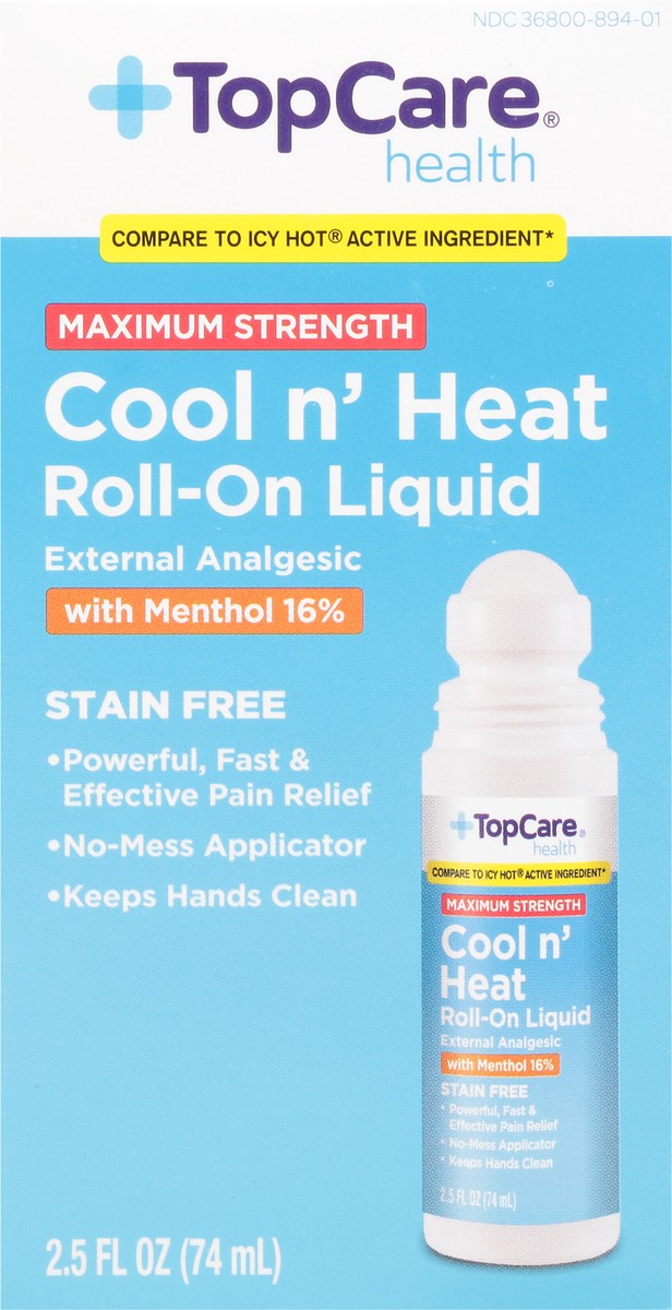 slide 8 of 10, TopCare Health Maximum Strength Cool n' Heat  Roll-On Liquid with Menthol 16% 2.5 fl oz, 2.5 fl oz