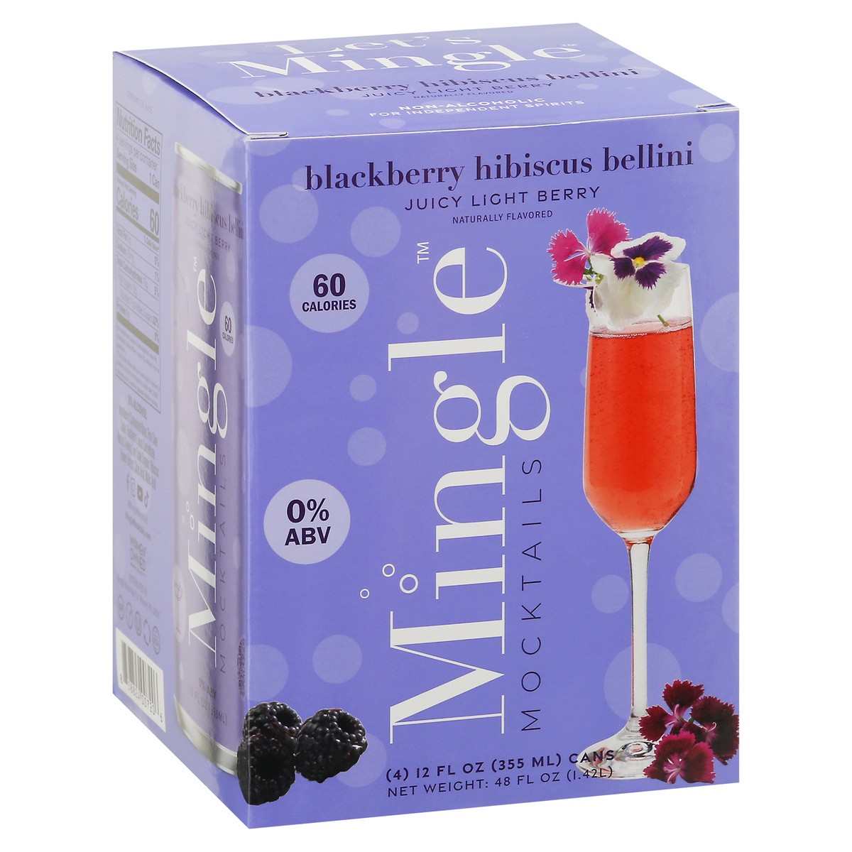 slide 3 of 9, Mingle Blackberry Hibiscus Bellini Mocktails Can 4 ea, 1 ct