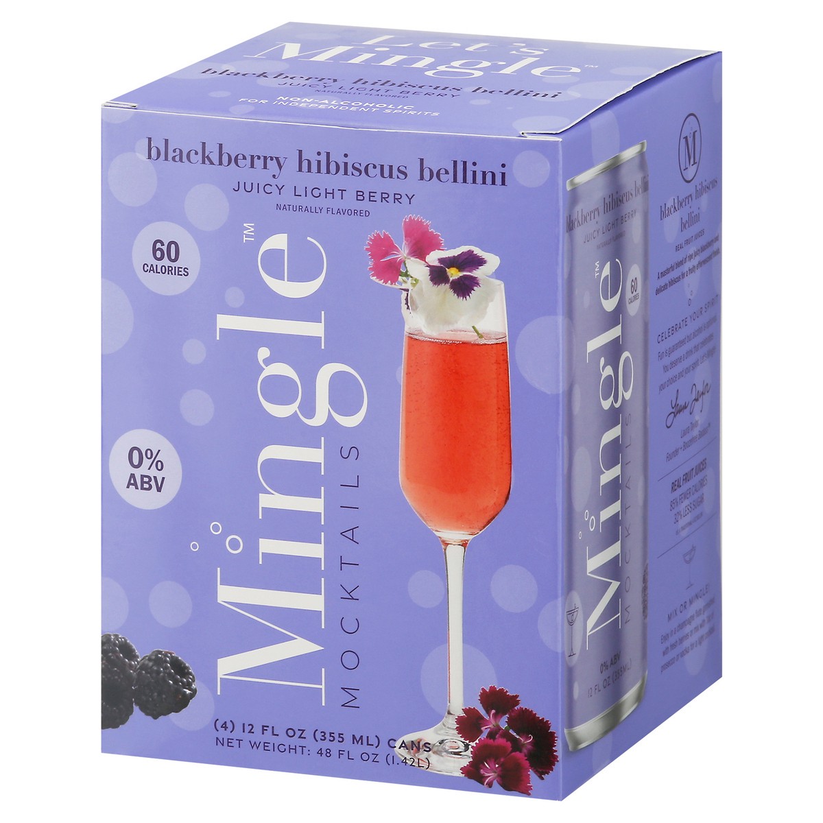 slide 9 of 9, Mingle Blackberry Hibiscus Bellini Mocktails Can 4 ea, 1 ct