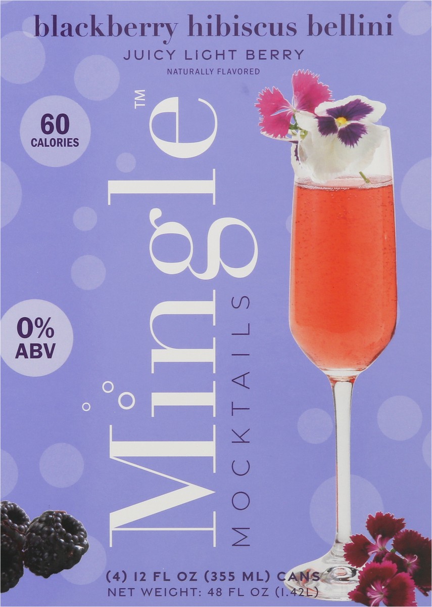slide 6 of 9, Mingle Blackberry Hibiscus Bellini Mocktails Can 4 ea, 1 ct