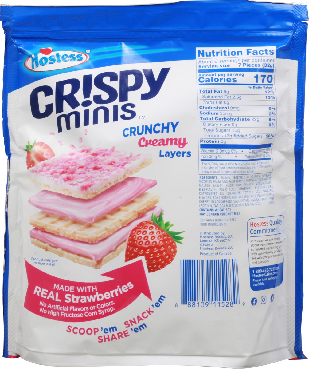 slide 5 of 9, HOSTESS CR!SPY MINIS, Strawberries & Crème Bite-Sized Wafer Snacks, Made with Real Strawberries, 7.3 oz, 7.3 oz