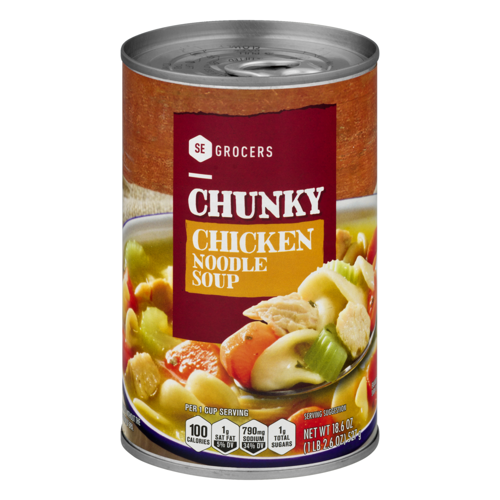 slide 1 of 1, SE Grocers Chicken Noodle Soup Chunky, 18.8 oz