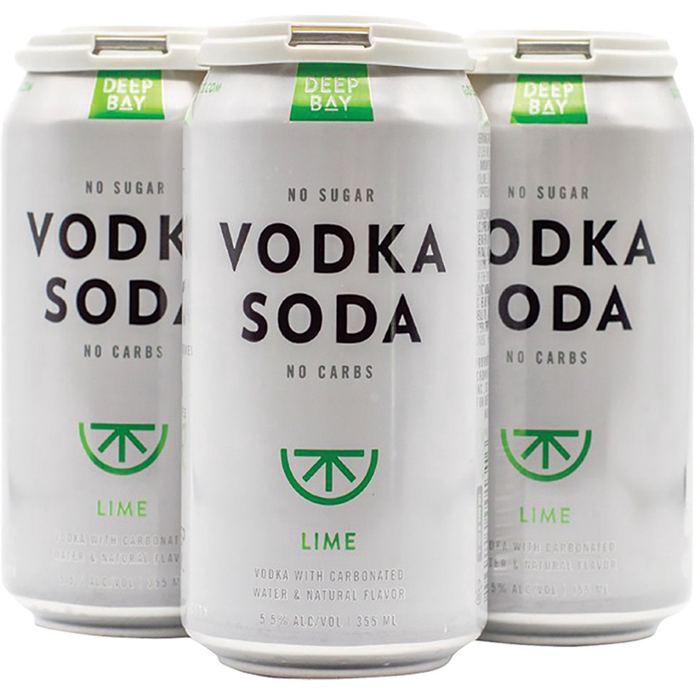 slide 1 of 1, Deep Bay Lime Vodka Soda, 4 ct; 12 oz