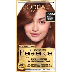 L'Oréal L'Oreal Paris Superior Preference Fade-Defying Color + Shine System - 5.5AM Medium Copper Brown - 1 Kit