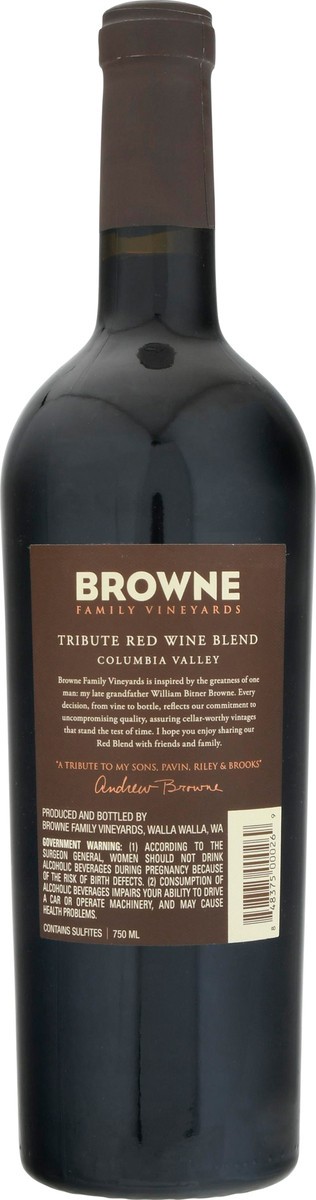 slide 7 of 9, Browne Family Vineyards Columbia Valley Tribute Red Blend 750 ml, 750 ml