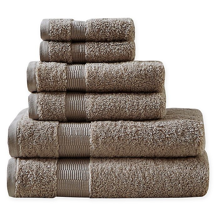 slide 1 of 1, Madison Park Signature Luxor Egyptian Cotton Towel Set - Grey, 6 ct