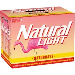 Natural Light Naturdays Strawberry Lemonade Beer  30 pk / 12 fl oz Cans