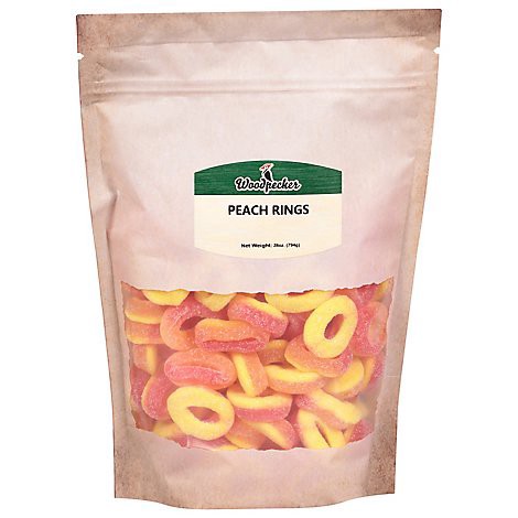 slide 1 of 1, Woodpecker Peach Rings 28 Oz - 28 OZ, 28 oz
