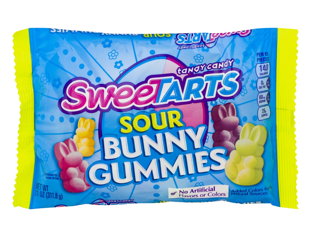 slide 1 of 8, SweeTARTS Easter Sour Bunny Gummies, 11 oz