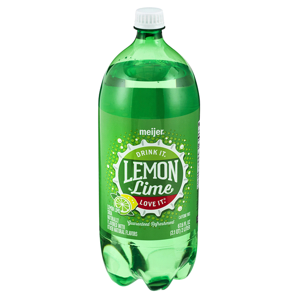 slide 1 of 2, Meijer Lemon Lime Soda, 2 liter