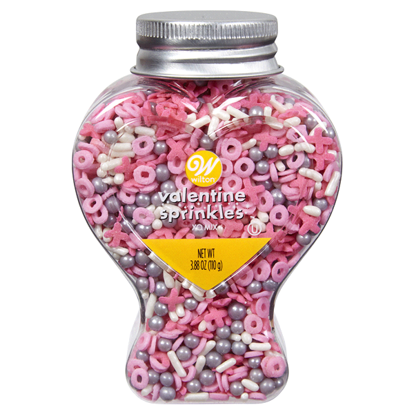 slide 1 of 1, Wilton Heart Bottle Pink Sprinkles, 4.4 oz