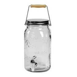 Mason Craft And More Glass Drink Dispenser With Lid - Clear