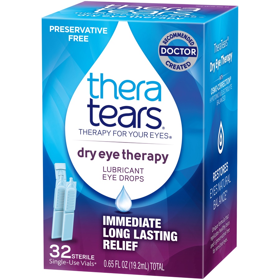 slide 3 of 6, TheraTears Eye Drops, Lubricant, 32 ct