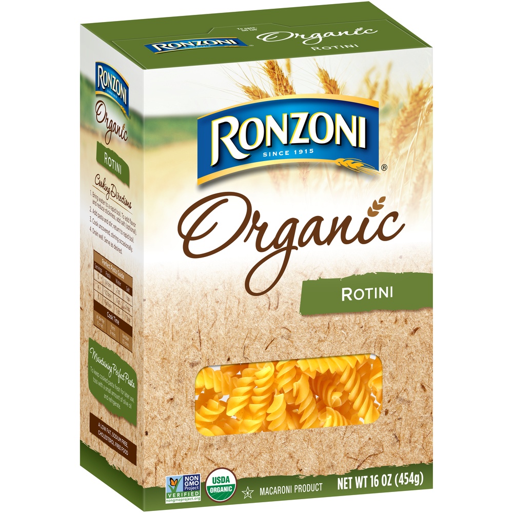slide 2 of 8, Ronzoni 100% Organic Rotini, 16 oz