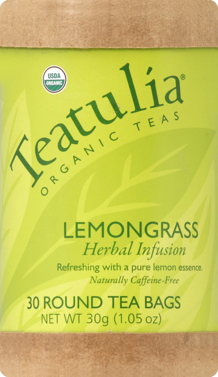 slide 2 of 3, Teatulia 100% Organic Single Garden Lemongrass Tea, 30 ct