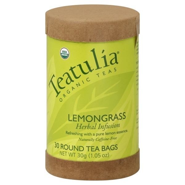 slide 1 of 1, Teatulia Organic Eco Lemongrass Herbal Infusion Tea, 30 ct