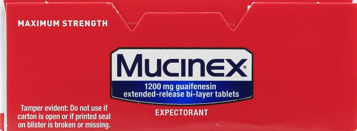 slide 2 of 9, Mucinex Maximum Strength 12 Hour Chest Congestion Expectorant Relief Tablets, 1200 mg, 42 Count, Thins & Loosens Mucus, 42 ct