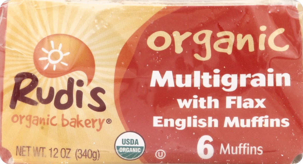 slide 1 of 1, Rudi's Rudi Wiest Multigrain Organic English Muffin, 12 oz