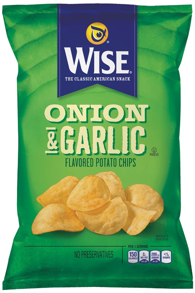 slide 1 of 1, Wise Potato Chips, Onion And Garlic, 6.75 oz