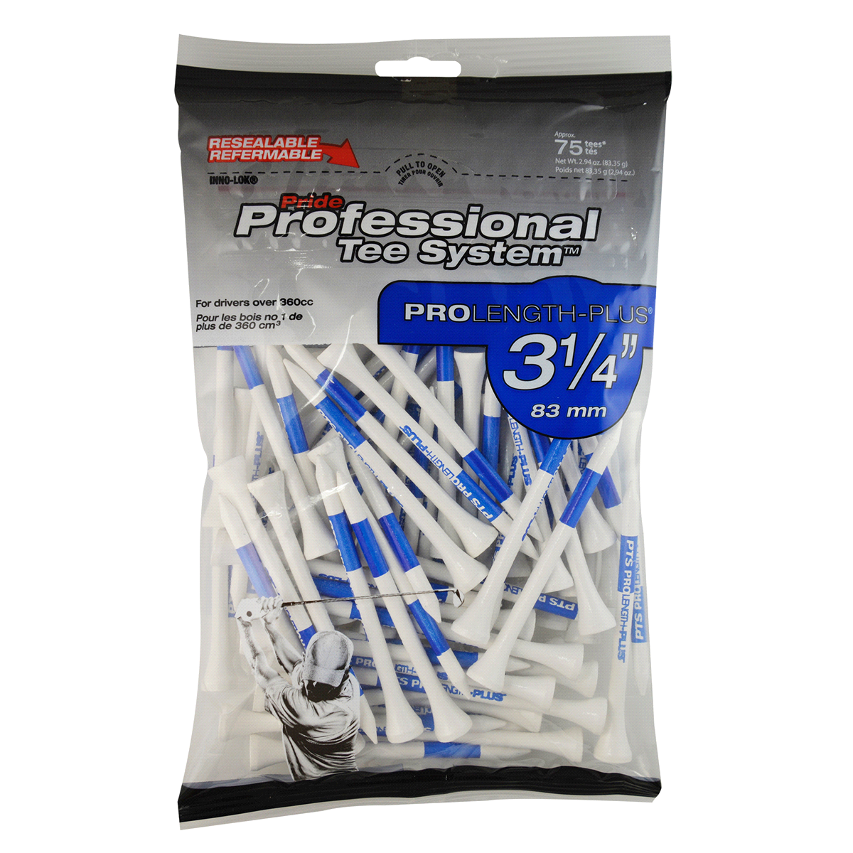 slide 1 of 13, PrideSports Golf Tees PTS Wood White 3 1/4" 75 Pk, 75 ct