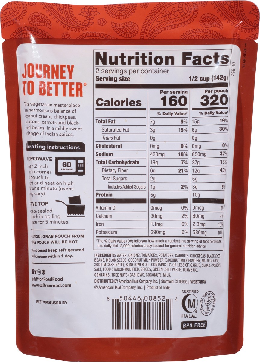 slide 2 of 9, Saffron Road Coconut Curry Authentic Indian Vegetable Korma 10 oz, 10 oz