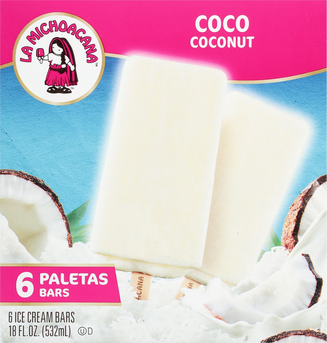 slide 5 of 9, Helados Mexico Coconut Ice Cream Bars 6 ea, 6 ct