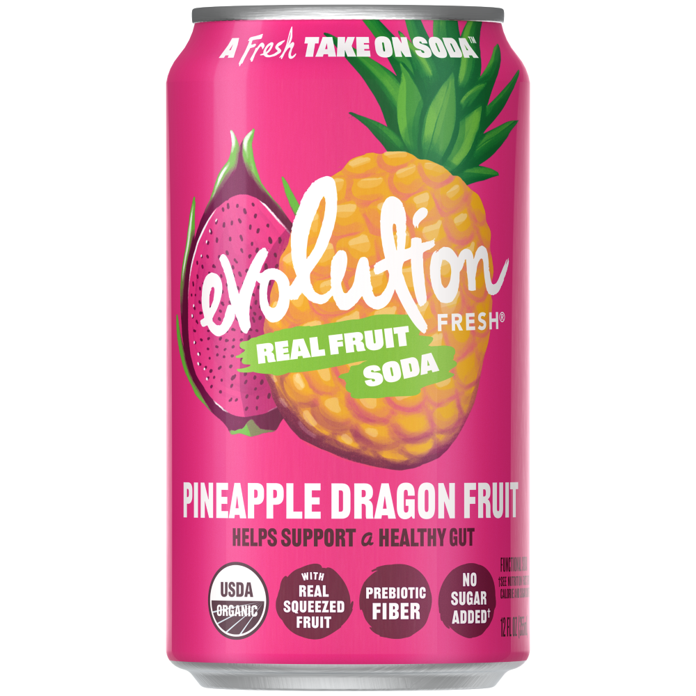 slide 2 of 3, Evolution Fresh® Pineapple Dragon Real Fruit Soda Can, 12 fl oz
