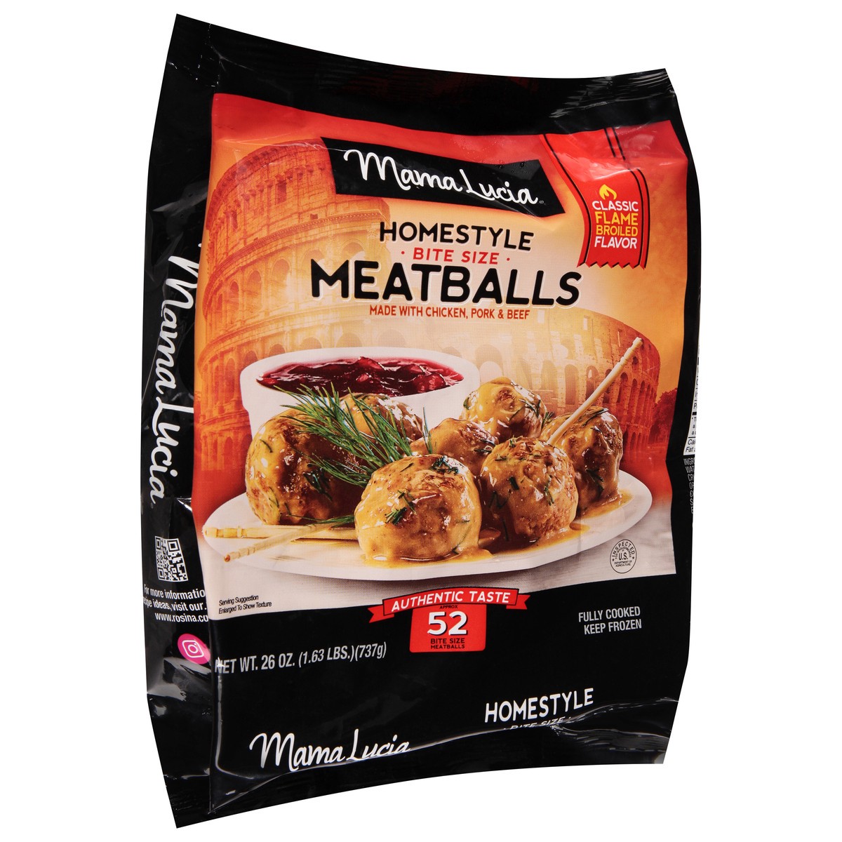 slide 7 of 13, Mama Lucia Bite Size Homestyle Classic Flame Broiled Flavor Meatballs 26 oz, 26 oz