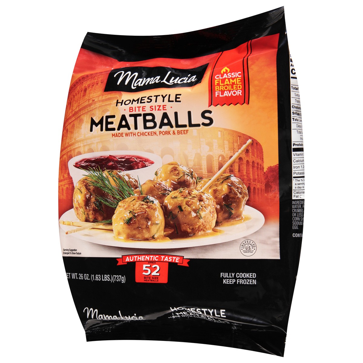 slide 2 of 13, Mama Lucia Bite Size Homestyle Classic Flame Broiled Flavor Meatballs 26 oz, 26 oz