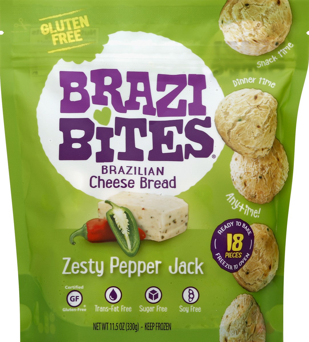 slide 2 of 2, Brazi Bites Brazilian Cheese Bread Zesty Peppper Jack, 18 ct