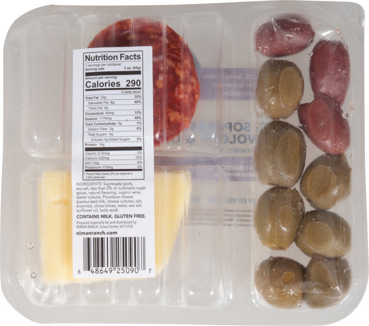 slide 6 of 14, Niman Ranch All Natural Hot Sopressata Provolone & Olives 3 oz, 3 oz