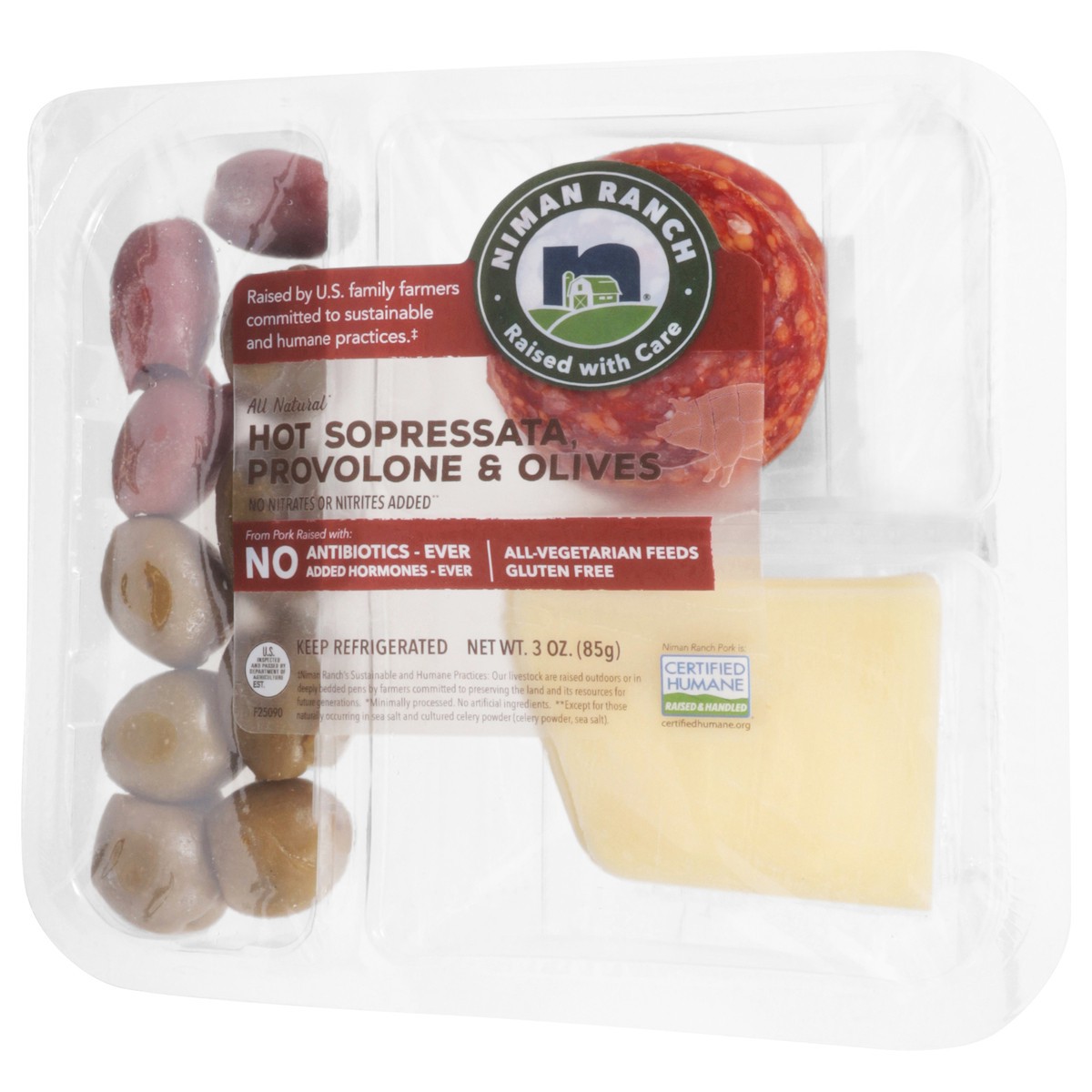 slide 5 of 14, Niman Ranch All Natural Hot Sopressata Provolone & Olives 3 oz, 3 oz